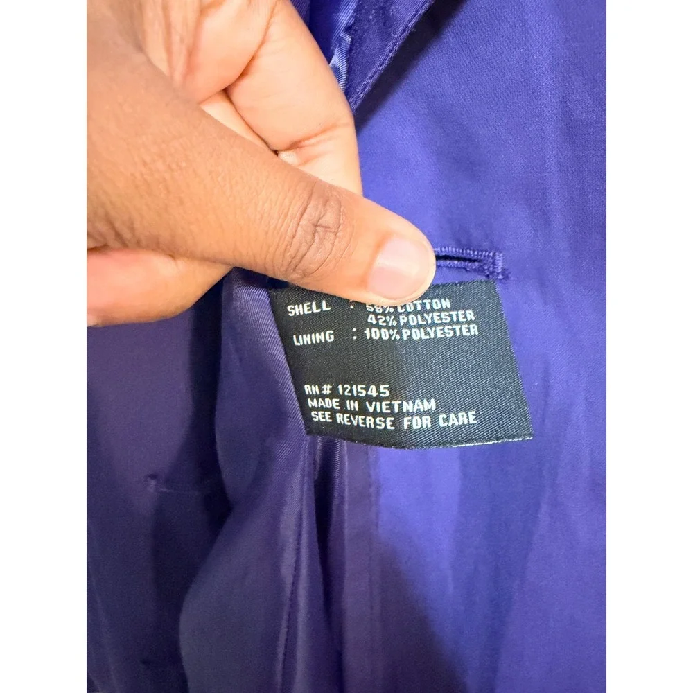 London Fog Womens‎ Purple Double Breasted Trench Coat Jacket Medium
